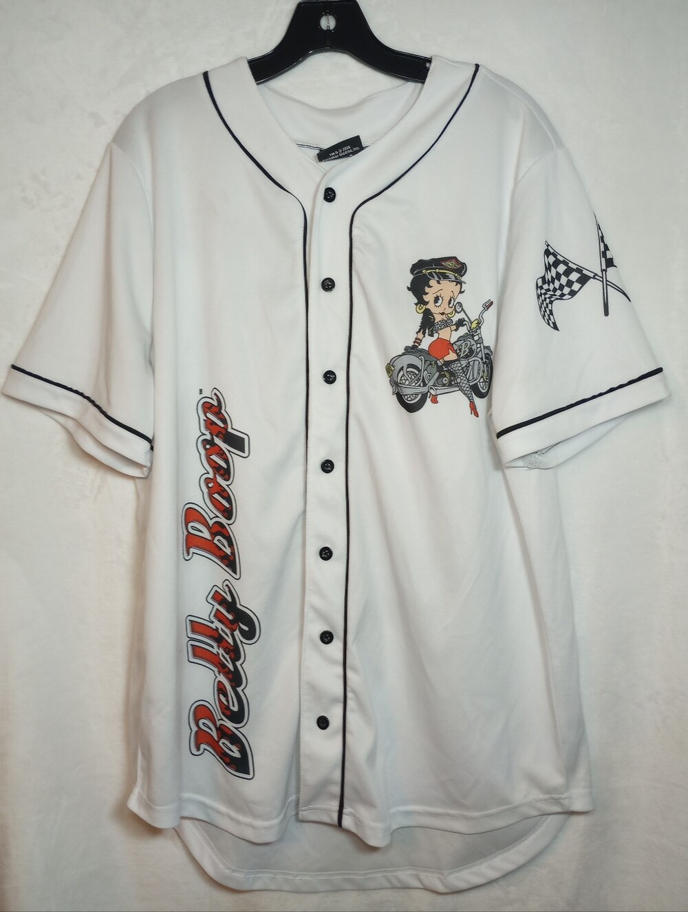 Betty Boop Baseball Jersey Motorcycle Biker Chic Graphic Shirt Fleischer Studios